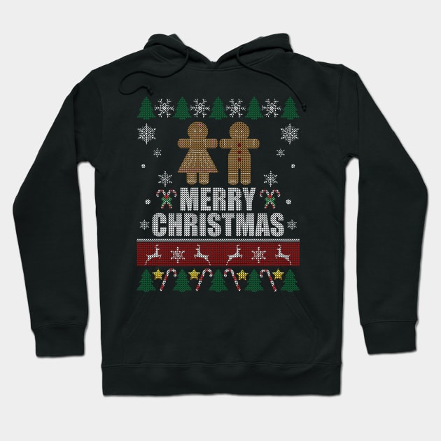 Christmas Gingerbread Man & Woman Hoodie by Sleazoid